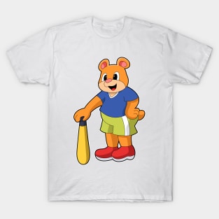 Bear at Baseball with Baseball bat T-Shirt